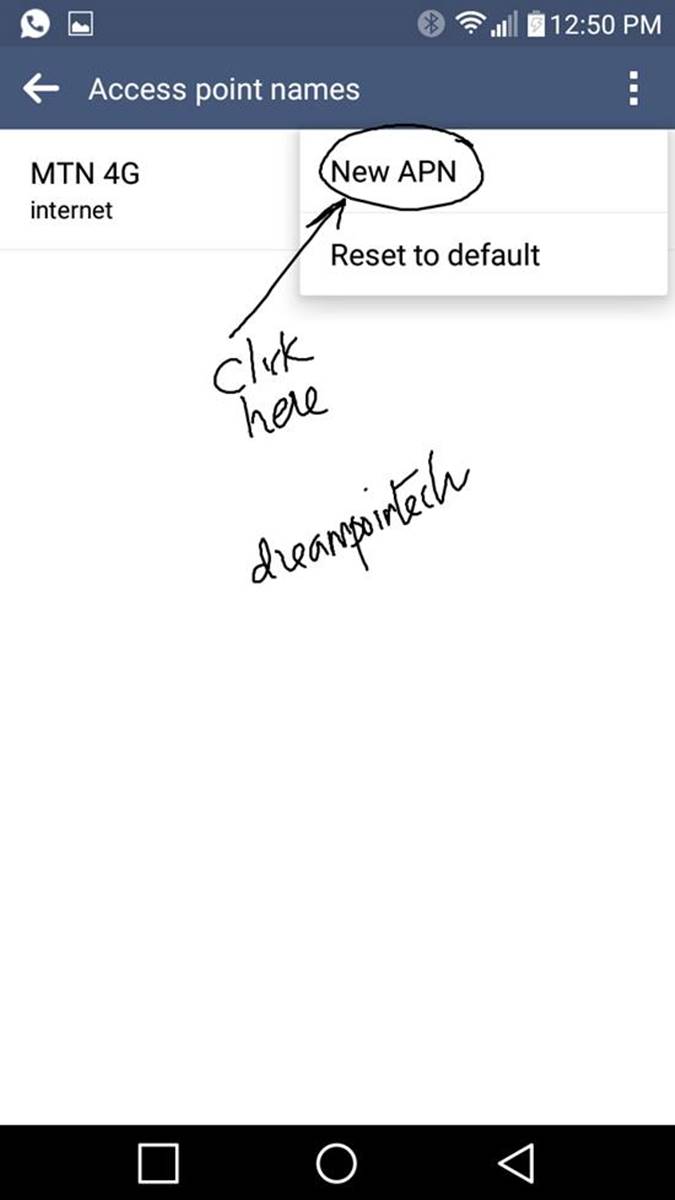 Appuyez sur Points d'accès ou Paramètres réseau